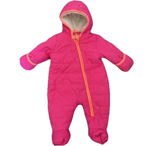 Cat & Jack Baby Girl Pink One Piece Snowsuit Bunting Size 3-6 Months - Picture 1 of 3